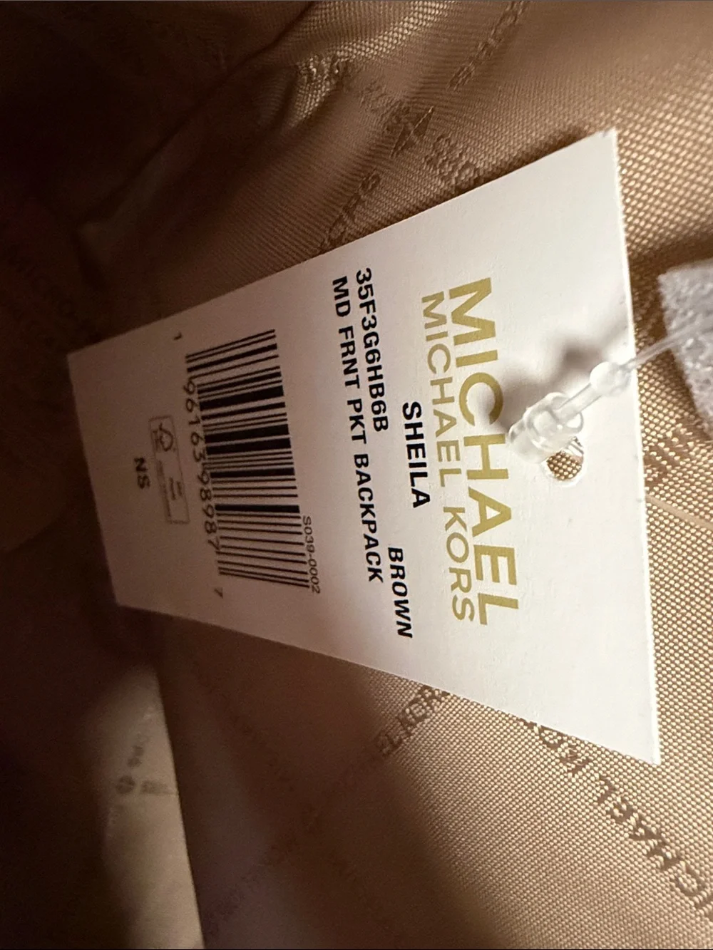 MICHEAEL KORS SHELIA MEDIUM LOGO BACKPACK BROWN